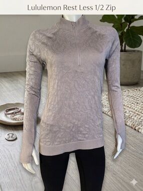 Lululemon Rest Less 1/2 Zip - Lavender Grey